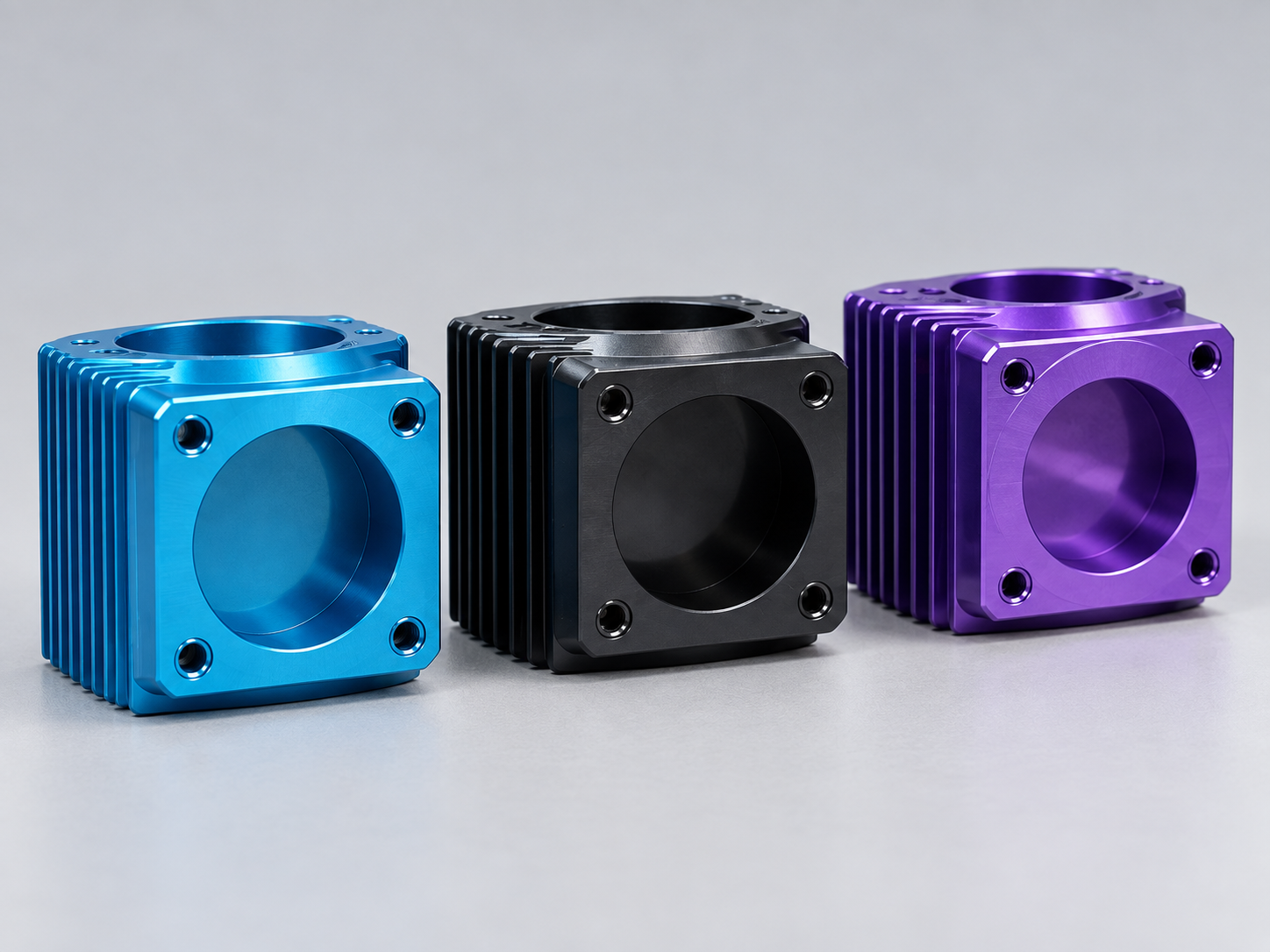 Color-finished precision components showing surface finish options