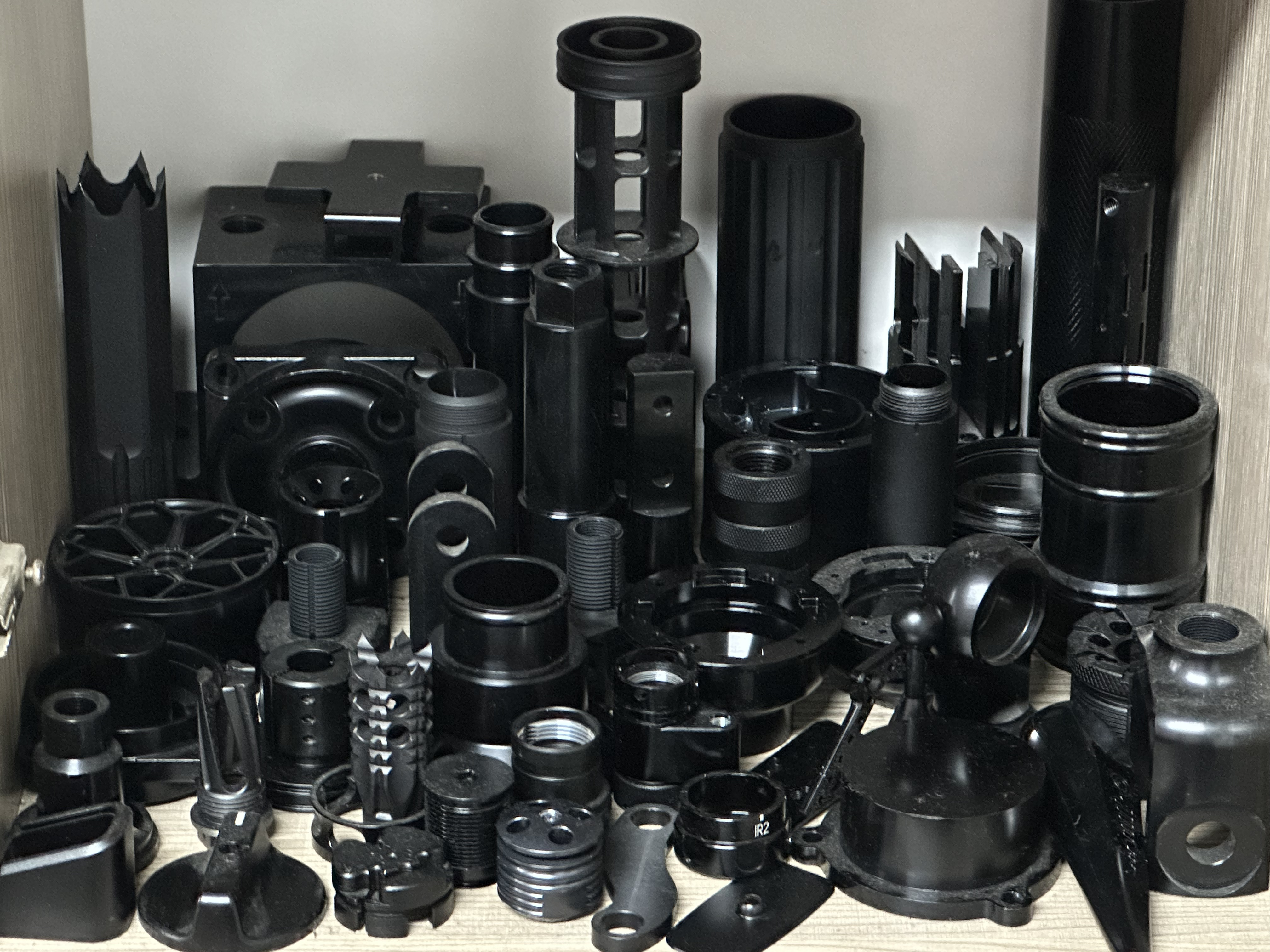 Black finished precision machined components